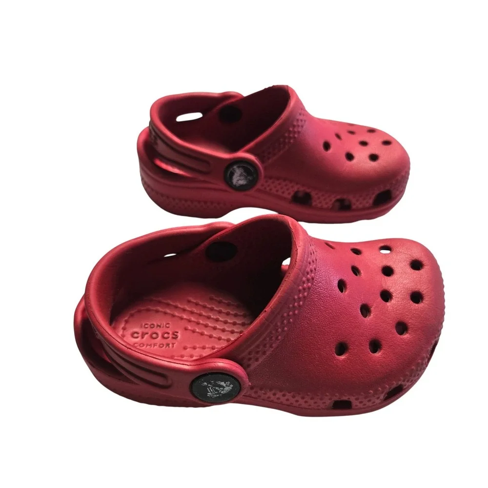 Crocs Classic Clog Toddler 6 baby Red Slip On Shoes Kids Lightweight Comfort